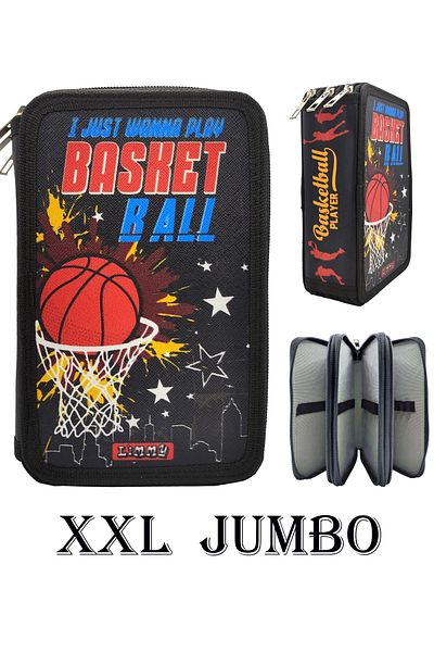 Limmy Μαύρο XL Jumbo Model 3 θέσεων Μπάσκετ Μολυβοθήκη Organizer