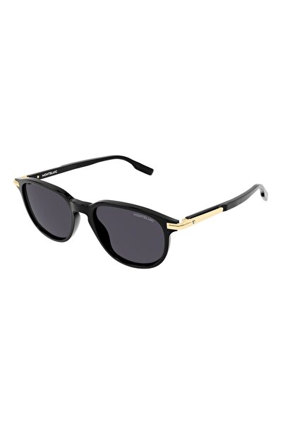 Montblanc Erkek Güneş Gözlüğü Siyah Kemik Çerçeve Füme Lens UV400