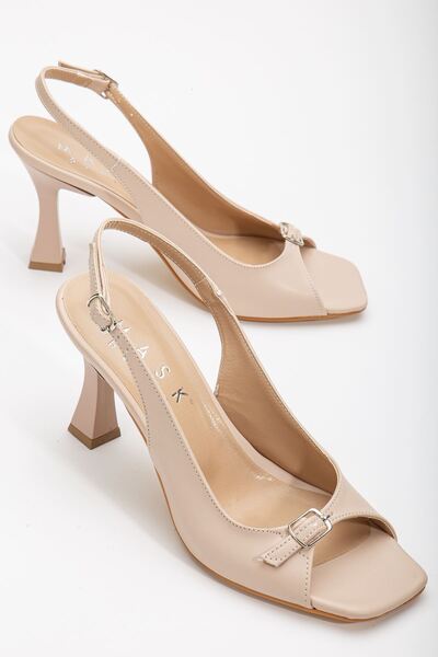 MaskButik Felya Open Back Heeled Shoes Tan