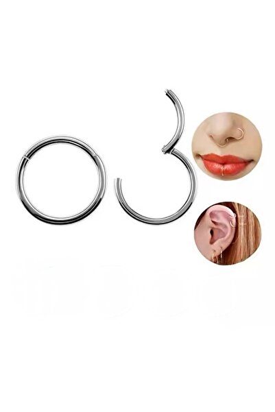 Bylin %100 316l Cerrahi Çelik Kilitli Halka Hızma/piercing Takısı-kalınlık 1,2mm- 1 Adet