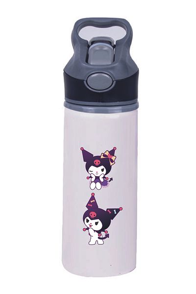 DKDZ SHOP Kuromi Printed Metal Drinker with Straw - 031