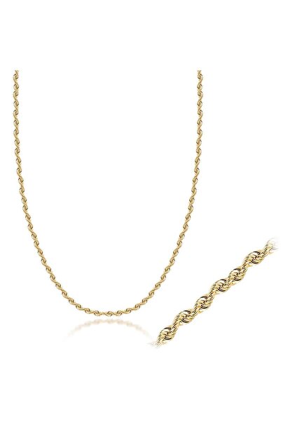 DİAMİNE PIRLANTA 14 Ayar Kalın Halat Burgu Zincir Kolye