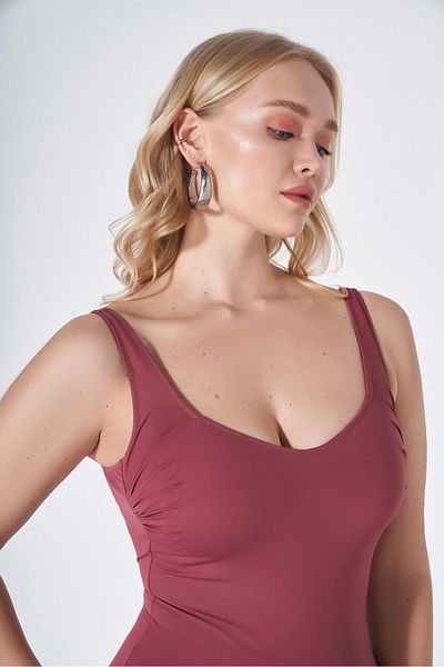 HAREM SUARE Forbach Minimizer Recovery Large Size U Collar Swimsuit Rose Pink