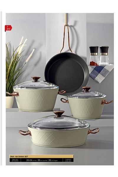 Bonera Diana 7 Piece - Titanium Linen Gray Pot Set