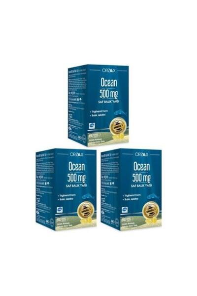 Ocean Balık Yağı 500mg 60 Kapsül 3 Adet