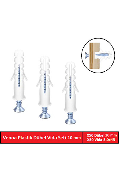 Venoa Ds10 Plastik Dübel Vida Seti 10 Mm 100 Parça