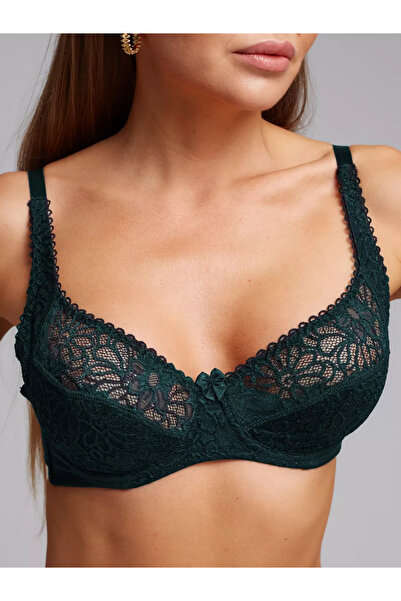 MİSTİRİK Espera Model М'яка тканина з балеринами без підкладки з візерунком для щоденного носіння Емераловий зелений колір