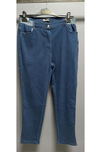 AKŞEN GİYİM DIMENSIUNE MARE ȚESĂ DENIM BOL LICRA CU TALIE LATERILE SILVERY DETALET DE ANVELOC LUNGIME gleznă LEGENDĂ PANTALONI JEAN