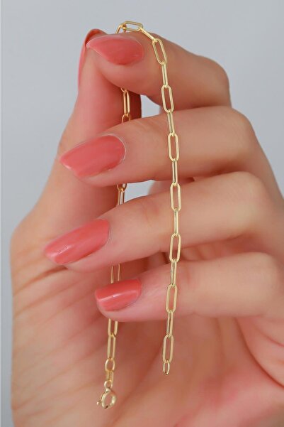 Bayar Gold 14 Ayar Altın Mini Ataş Bileklik 3 mm