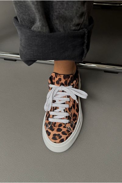 Mupa Shoes Tan Leopard Patterned Women's Sports Shoes