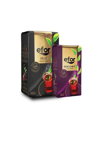 EFOR ÇAY Efor Sprout Tea 1000 g - Efor Bergamot Flavored Tea 500 g Bulk Tea-Set