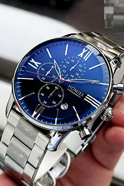 Homies Erkek Kol Saati 3 Atm Su Geçirmez Gümüş Renk Çelik Kordon Bileklik Hediyeli Hme2010c6