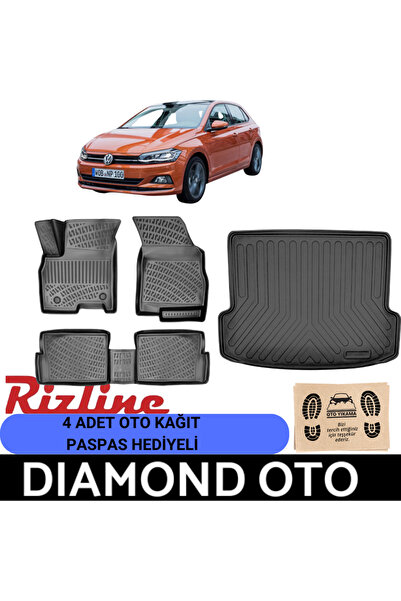 Rizline Volkswagen polo 3d havuzlu paspas ve bagaj havuzu (üst) 2017-2018-201...