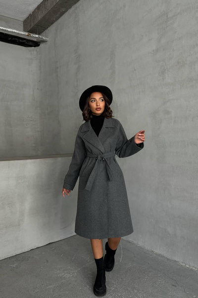 Neşeli Butik palton de damă căptușit antracit importat NBG048