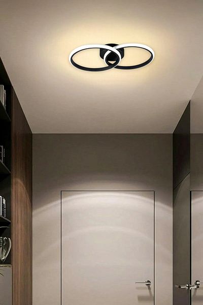 LEGACY Jolly Modern Design Black Color Living Room - Kitchen - Hall White Led 2 Piece Chandelier