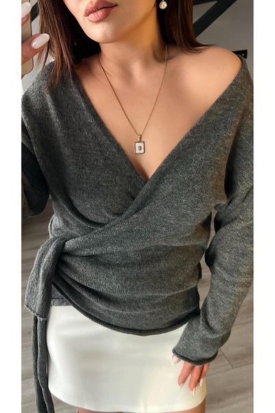 Oslove Anthracite Double Breasted Sweater