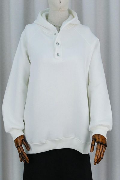 LOCCO Women's White Hooded Sweat
