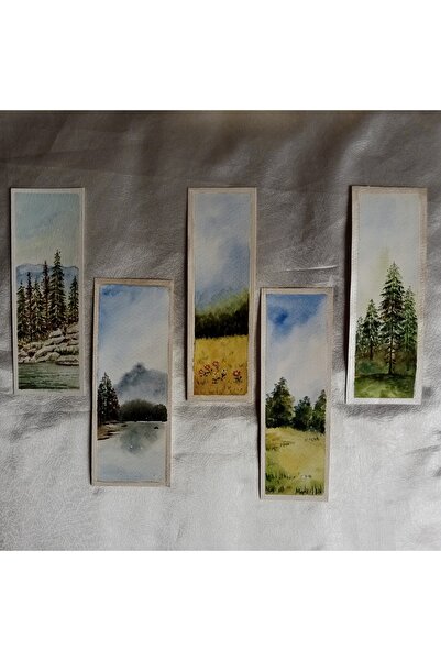 Sarisa Σελιδοδείκτης με θέμα τη φύση, ακουαρέλα, πρωτότυπο έργο