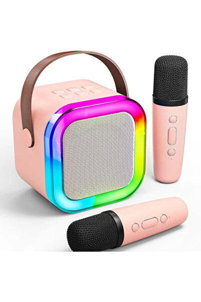 post alley Renkli LED Işıklı Taşınabilir Hepsi Bir Arada Karaoke Makinesi + K...