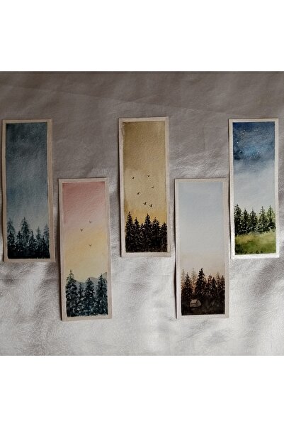 Sarisa Σελιδοδείκτης με θέμα τη φύση, ακουαρέλα, πρωτότυπο έργο