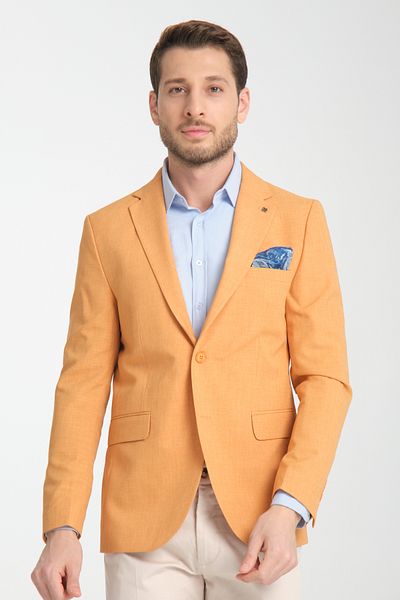 Frappoli Мъжко сако Arunte Tile Linen Look Thin All Seasons Slim Fit