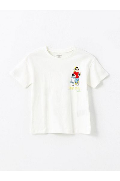 LC Waikiki Tricou cu mânecă scurtă cu mânecă scurtă cu imprimeu maimuță nostalgică pentru bebeluși