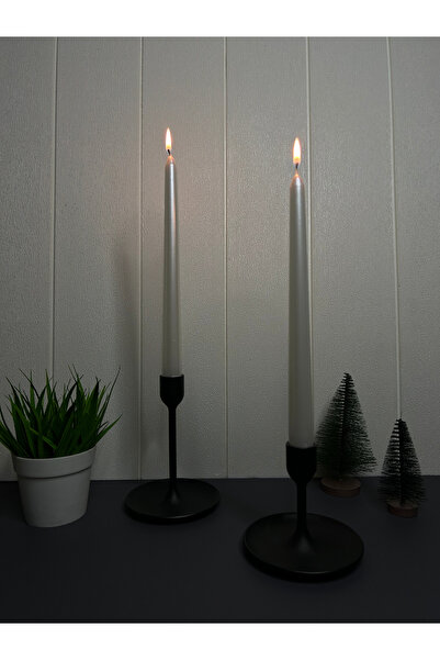 Lusora Design Dekoratif Sedefli 4 Adet Şamdan Mumu - Beyaz