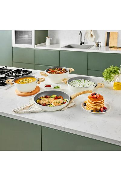 Karaca Swiss Crystal Wok-Pfanne, 28 cm, Creme