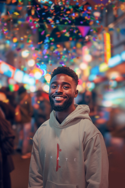 Tshirto Φούτερ με κουκούλα SKATE με 3 κλωστές με κουκούλα μαύρο/μπεζ/ναυτικό