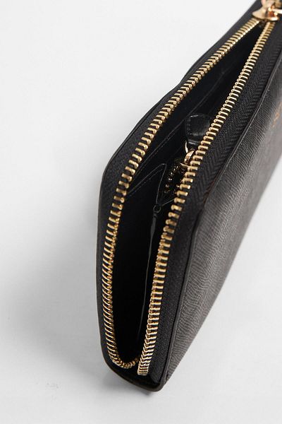 Setre Zippered Black Patterned Portfolio Bag