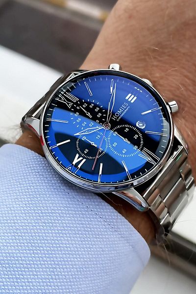 Homies Men's Wrist Watch 3 Atm Waterproof Silver Color Steel Band Bracelet Gift Hme2010C6