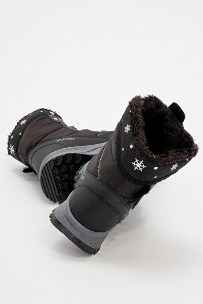Ccway Çocuk Cırtlı Kar Botu SİYAH