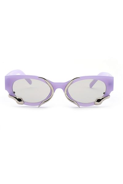 TomyHelf Purple Frame Smoked Glass Sunglasses with Snake Detail