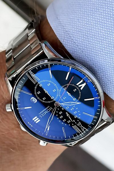Homies Men's Wrist Watch 3 Atm Waterproof Silver Color Steel Band Bracelet Gift Hme2010C6