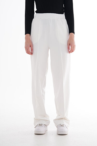 MYZ LİFE Black Sweatpants with Ornamental Stitching on the Front