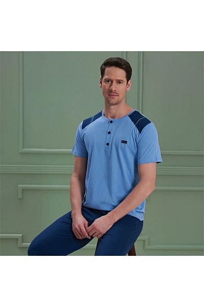 Over Sleep by Poleren Over Sleep 1081 Ανδρική κοντομάνικη φόρμα πιτζάμα