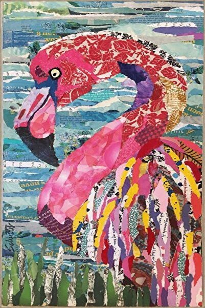 Rugs Modern Halı Berlin Pembe Mavi Temalı Deniz ve Flamingo Desenli Kreatif M...