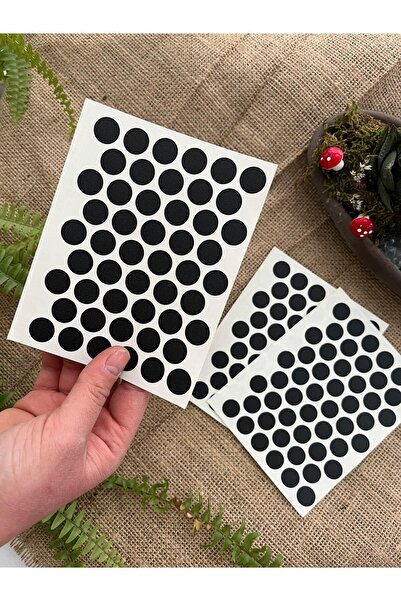 Ekodoğa Yapışkanlı Vida Tapası 50 Adet Siyah Renk Vida Kapatıcı Kapağı Vida Tıpası