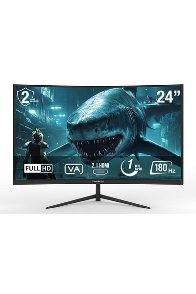 SHARX Gaming Monitor 24F180VC 24", 180Hz Refresh, 1ms, Curved VA, HDMI 2.1, Backlight Sync,FreeSync.