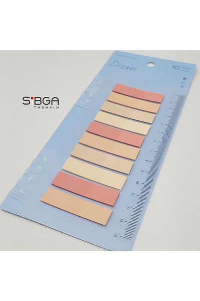 sibga tasarım Transparent Colored Post-It Note Paper - 200 Sheets Bookmark Sticker