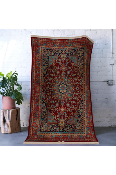 Rugs Modern Halı Mira Bordo Temalı Çok Renkli Geleneksel Motif Etnik Desenli ...