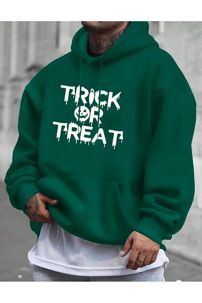 Medinenur Φούτερ τσέπης με κουκούλα με στάμπα Trick Or Treat