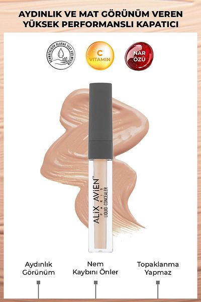 Alix Avien Liquid Under Eye Concealer - Medium Skin Cold Under Skin Tone - Liquid Concealer 105 Cool Rose