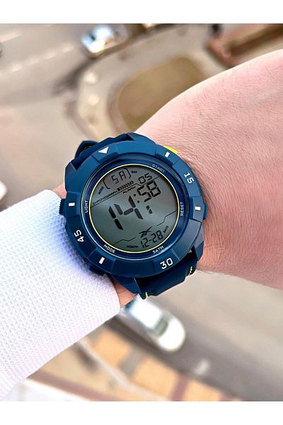 Reebok Silicone Cord 50 Mt Water Resistant Digital Serial Large Case Sports Men's Wristwatch Rv.Pbıg-Bg04