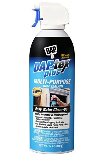 DAP مانع التسرب من رغوة اللاتكس للأبواب والنوافذ من Daptex Plus سعة 12 أونصة.