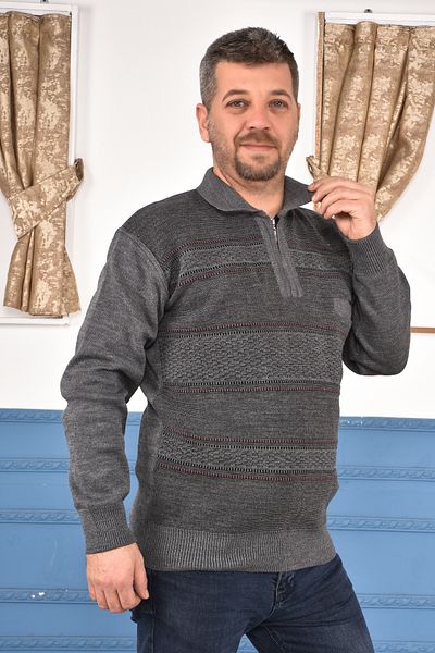 HEDEFNUR TEKSTİL POLO NECK ZIPPERED POCKET Knitwear Sweater