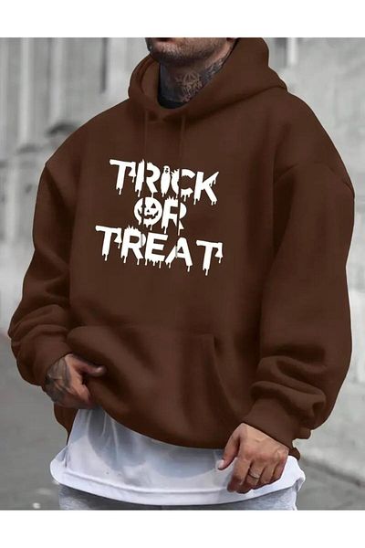 Medinenur Φούτερ τσέπης με κουκούλα με στάμπα Trick Or Treat