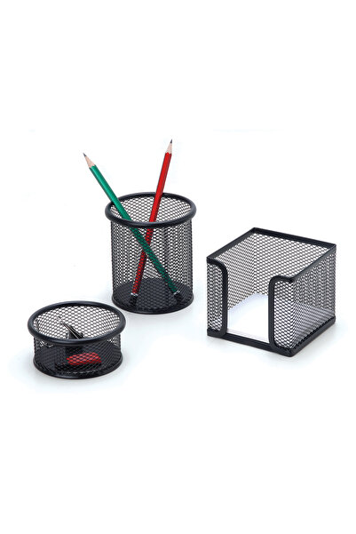 DNG STORE 3-компонентен комплект за офис от неръждаема стомана: поставка за х...