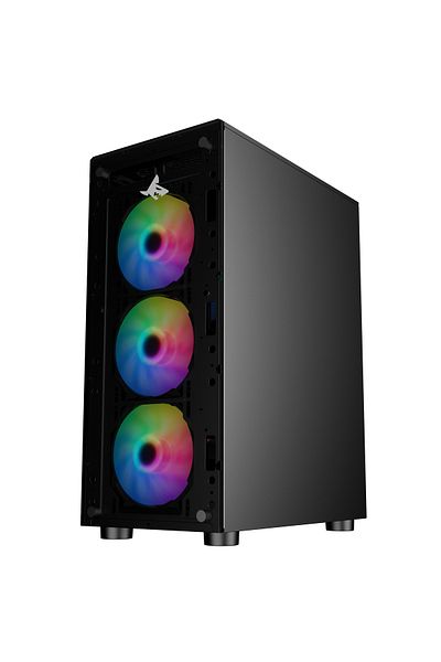 SHARX CASE (Z-200) ZEPHYR ARGB ATX Mid Tower, 4x120mm Fans,Tempered Glass,Type C Dongle,USB 3.0/2.0.