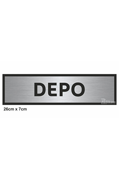 Depo Yazılı Ofis Kapı Yönlendirme Yazısı Plk34121 26x7cm Arkası Yapışkanlı